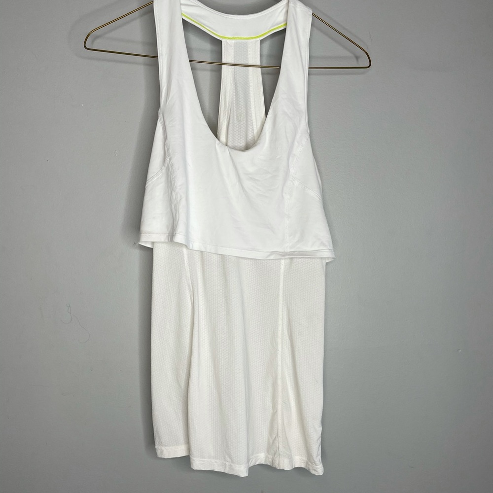 LULULEMON WHITE LAYERED SINGLET